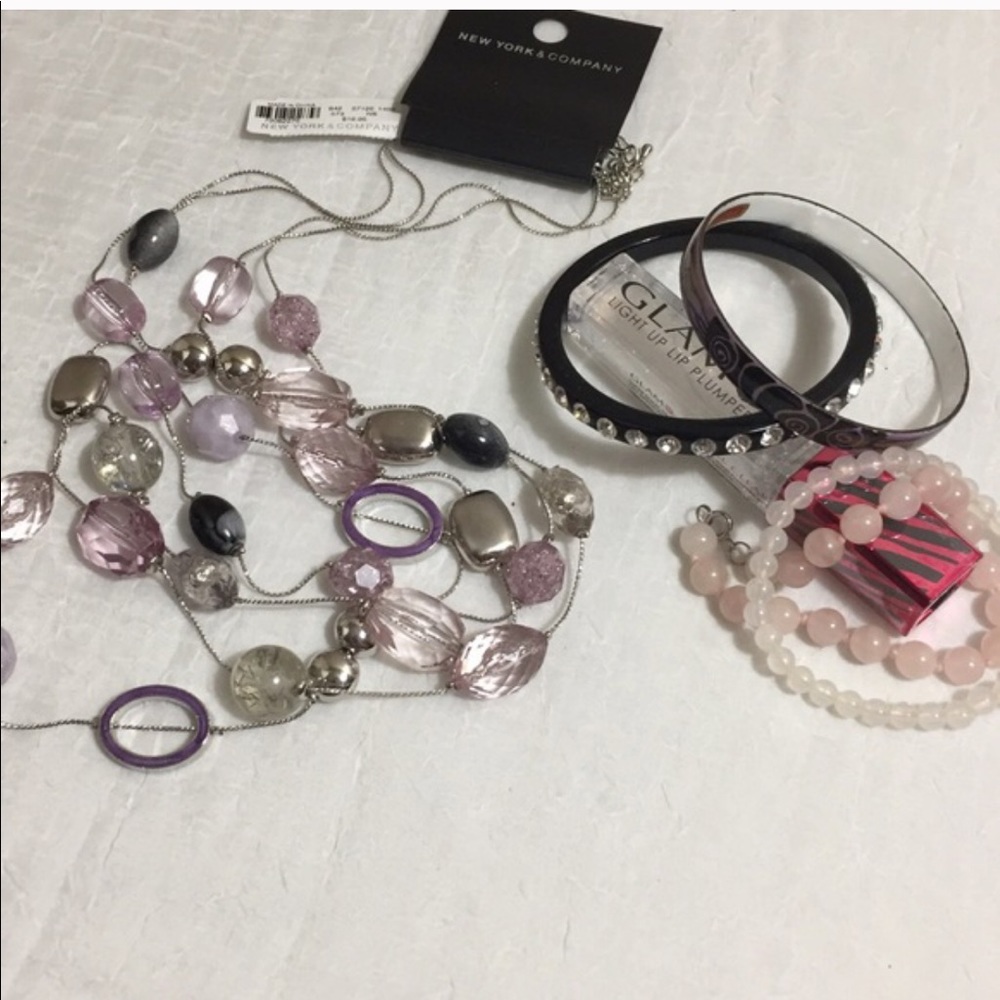 New York & Company Necklace And Bracelets in Pink